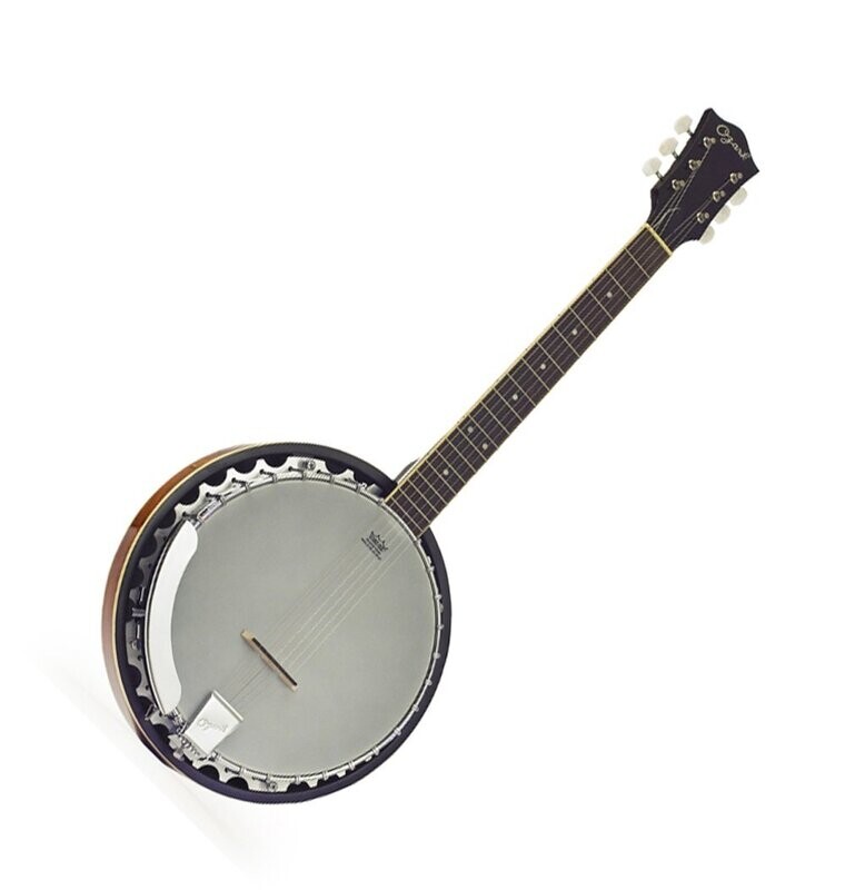 Ozark 6 string guitar banjo Detachable resonator Includes  padded cover