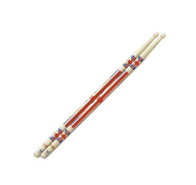 Drum Sticks 5A Wood Tip Artisticks Union Jack Hot Sticks