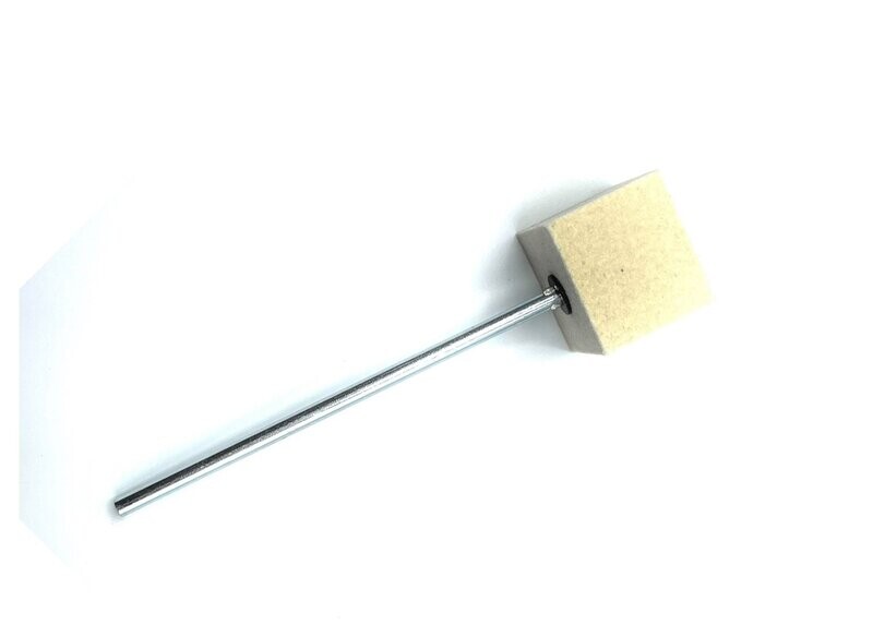 Danmar Bass Drum Pedal Beater White Felt Square Head with Chrome Shaft