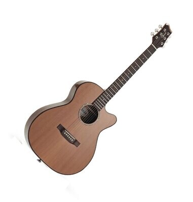 Ozark Acoustic Guitar OM size body with cutaway solid cedar top