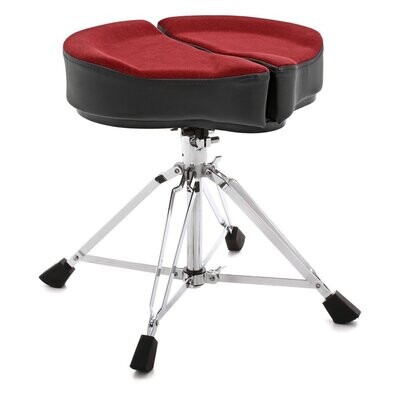 Drum Throne Spinal G Saddle Red Top 4 Leg Base 18" - 24" Height Adjustment