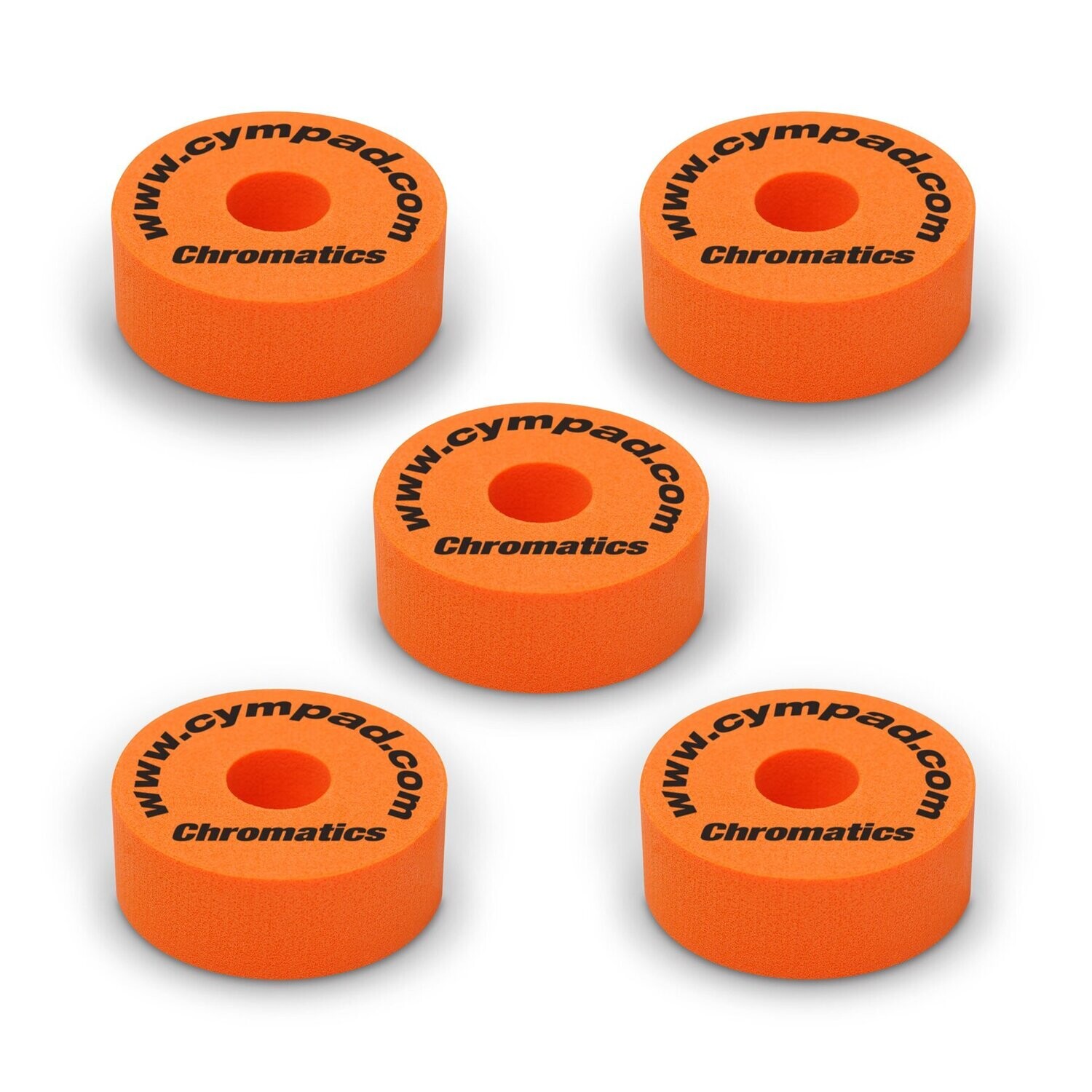 Cympad Chromatics Orange 40/15mm Cymbal Pad – Set of 5