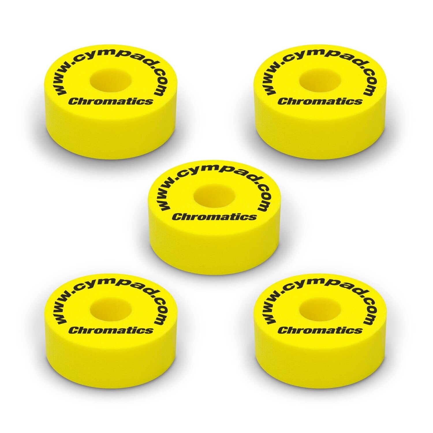 Cympad Chromatics Yellow 40/15mm Cymbal Pad – Set of 5