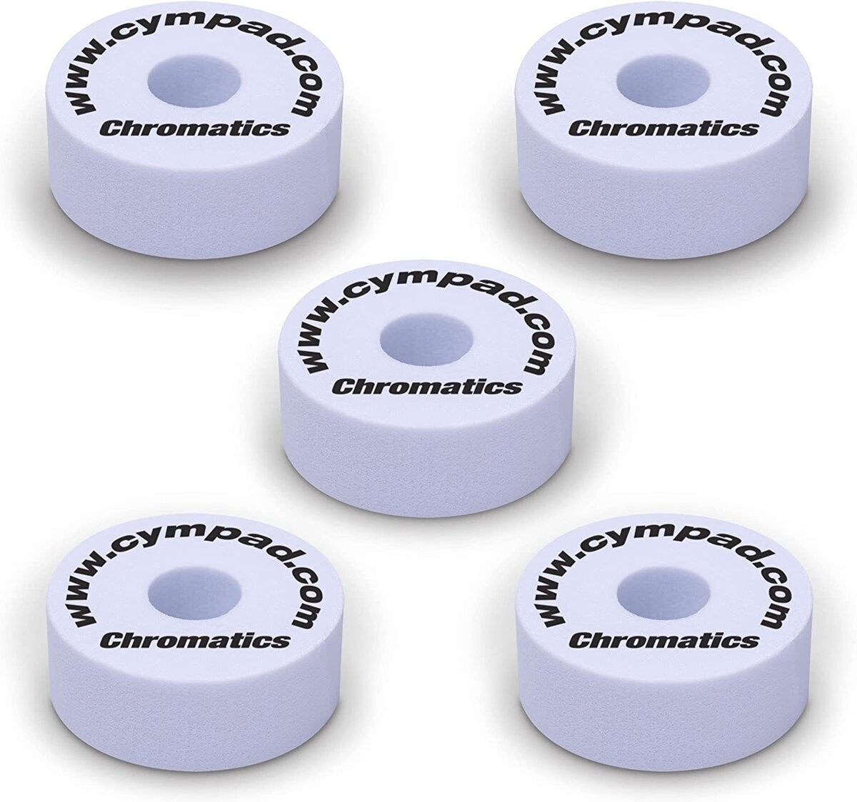 Cympad Chromatics White 40/15mm Cymbal Pad – Set of 5
