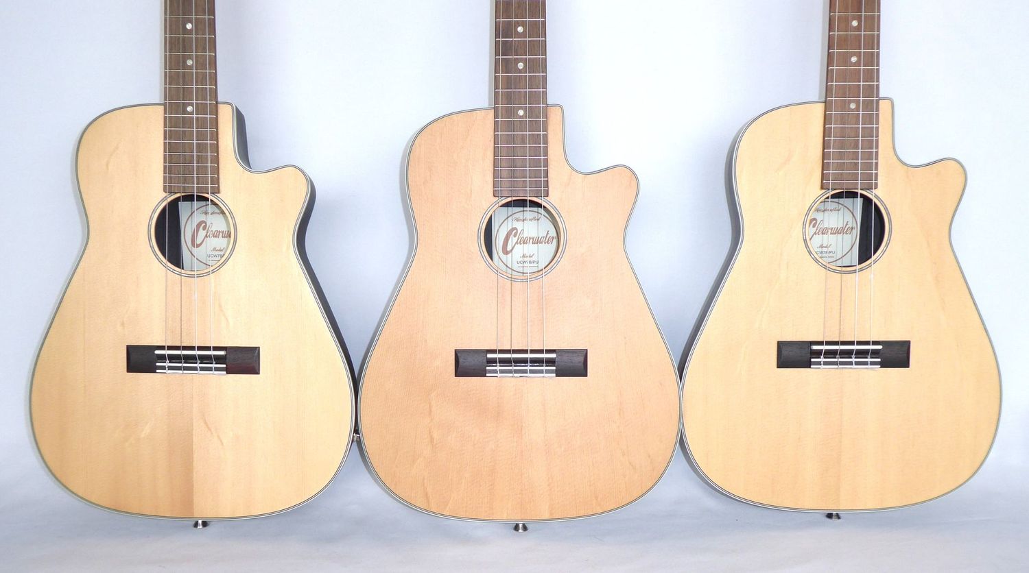B-STOCK BARITONE BEAR CLAW SPRUCE TOP ROUND BACK ELECTRO ACOUSTIC UKULELE IN SATIN FINISH BY CLEARWATER  - MODEL UCW7B-BC-B1  10% lower price than our Amazon and eBay listings