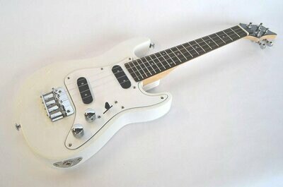 B-Stock TENOR UKULELE ELECTRIC STEEL STRINGS SC GUITAR STYLE SHAPE IN WHITE BY CLEARWATER - new batch