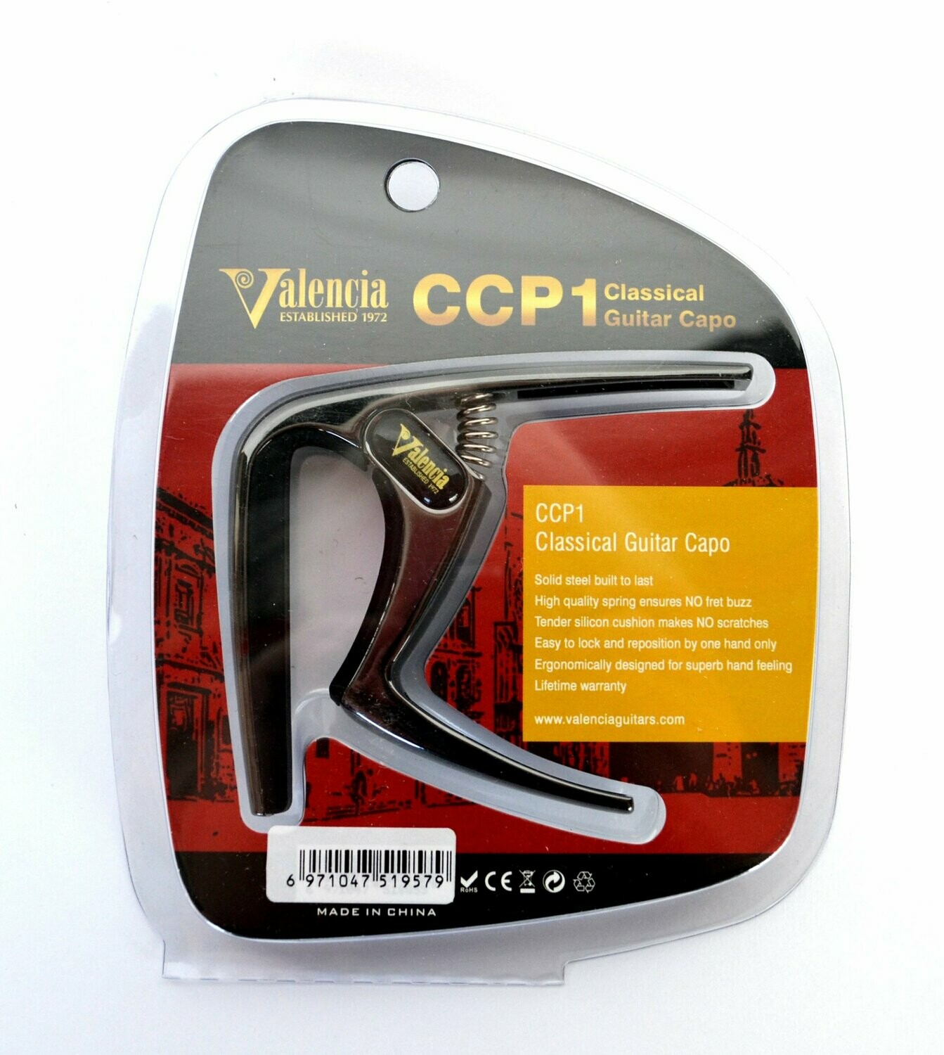 VALENCIA CLASSICAL GUITAR CAPO SPRING CAPOTASTO CCP1 VALENCIA CLASSICAL GUITAR CAPO SPRING CAPOTASTO CCP1
