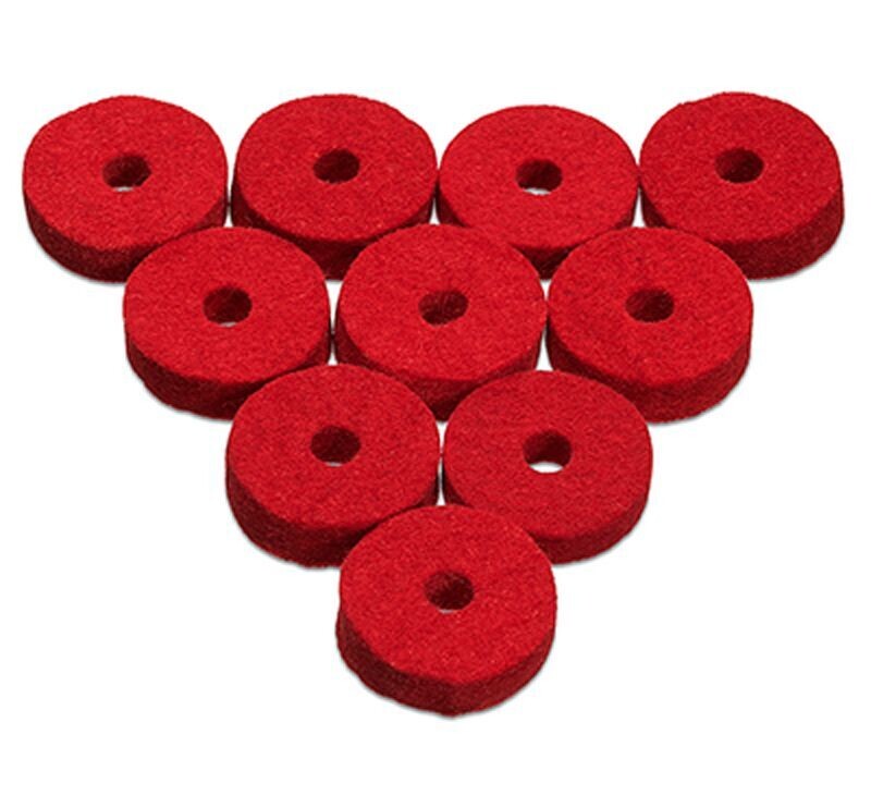 Ahead Red Wool Cymbal Felts 10 Pack 1.5 X 0.5″