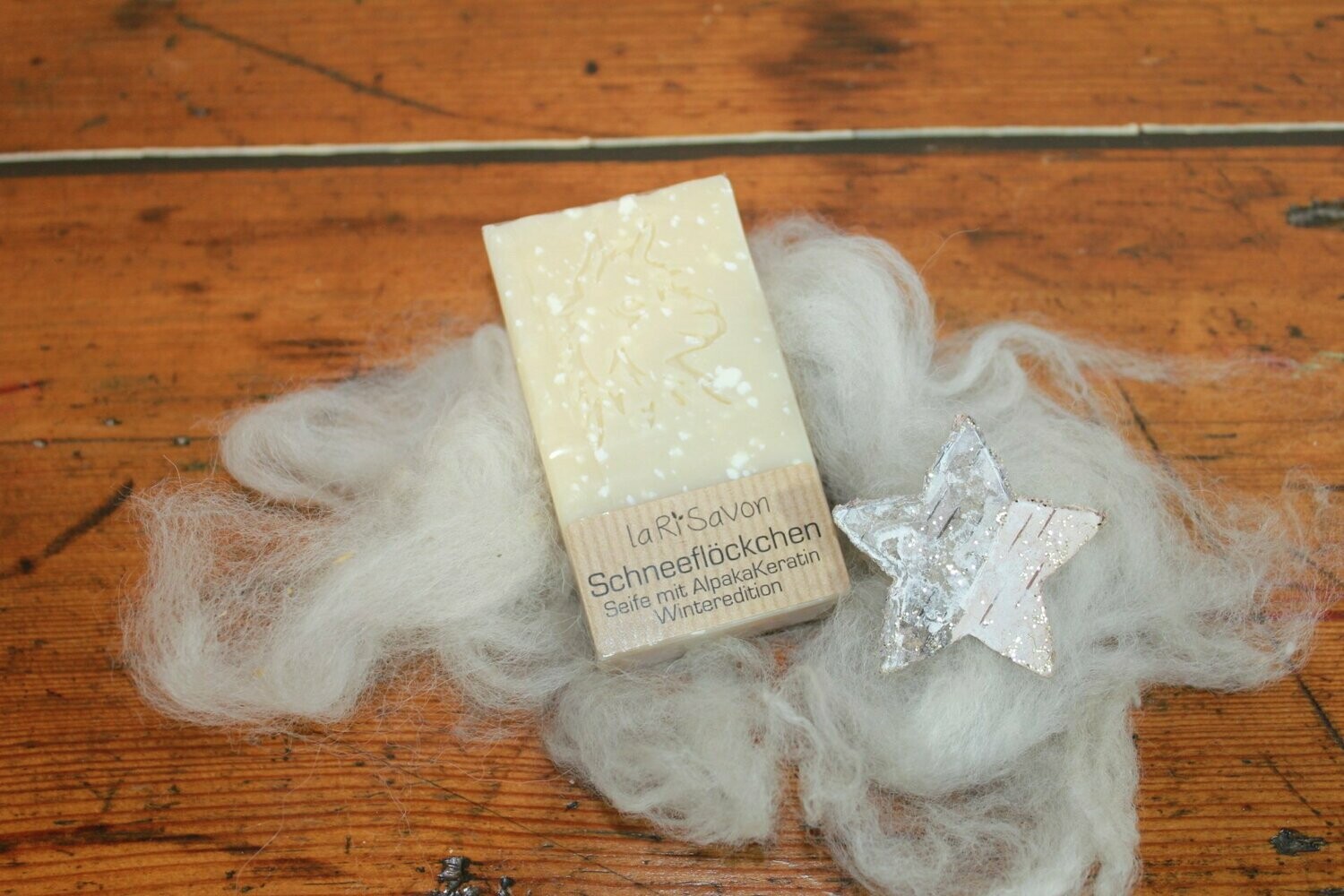 Alpakaseife mit Keratin "Schneeflöckchen"