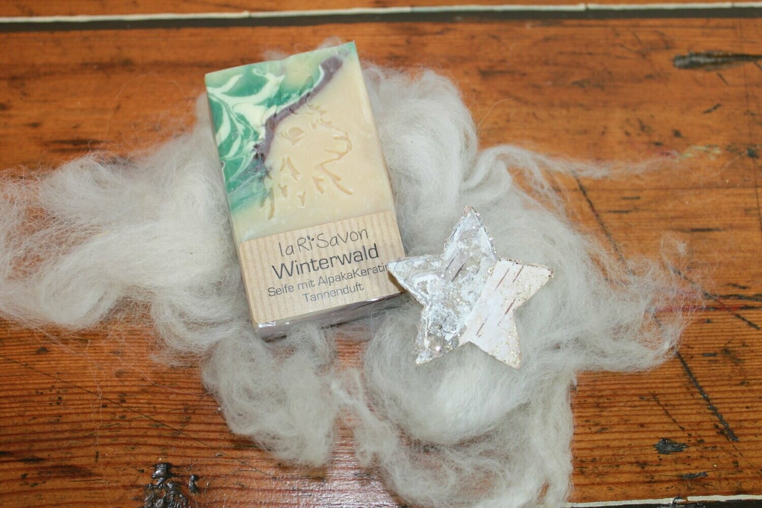 Alpakaseife mit Keratin "Winterwald " - Tannenduft
