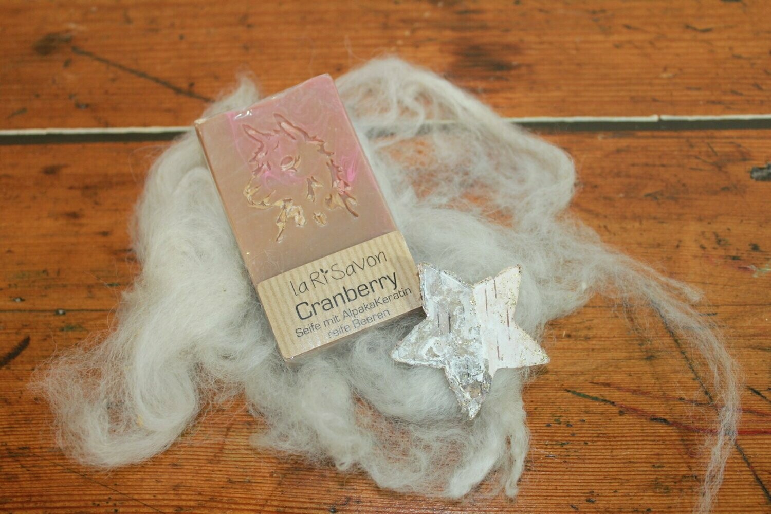 Alpakaseife mit Keratin "Cranberry" - reife Beeren