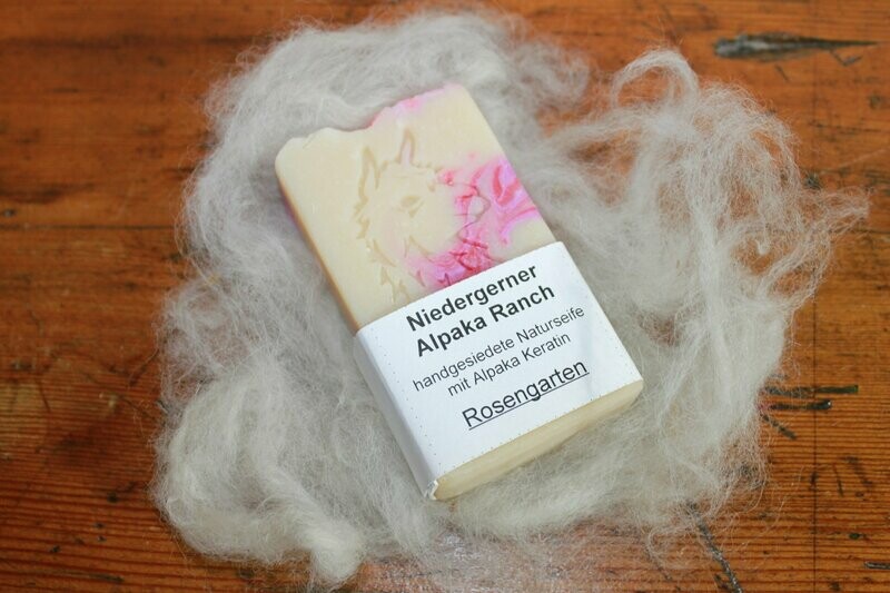 Alpakaseife mit Keratin "Rosengarten"