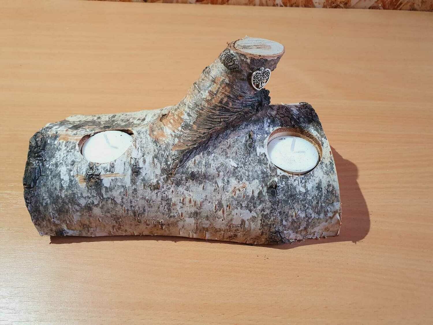 Silver Birch Candle Holder