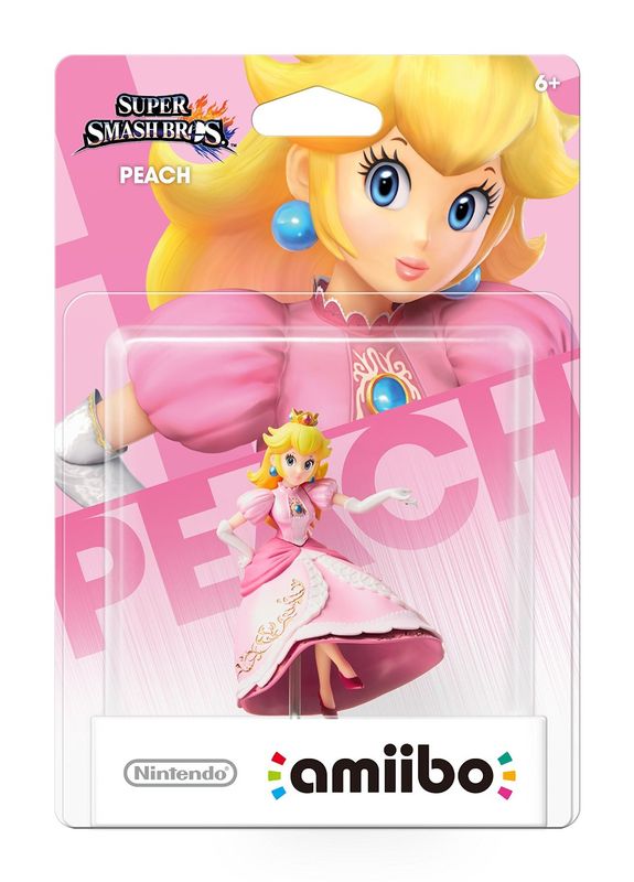 amiibo - Princess Peach (SSB Ver.) - Super Smash Bros. Series (Black Base), North American Backing [Retail Pack] (used)