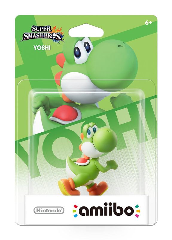 amiibo - Yoshi (Green) – Super Smash Bros. (Black Base), North American Backing [Retail Pack] (used)