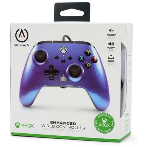 Controller for Xbox Series S|X & One - Enhanced Wired Controller - Nebula Pearlescent Purple & Blue (PowerA) [Retail Pack]