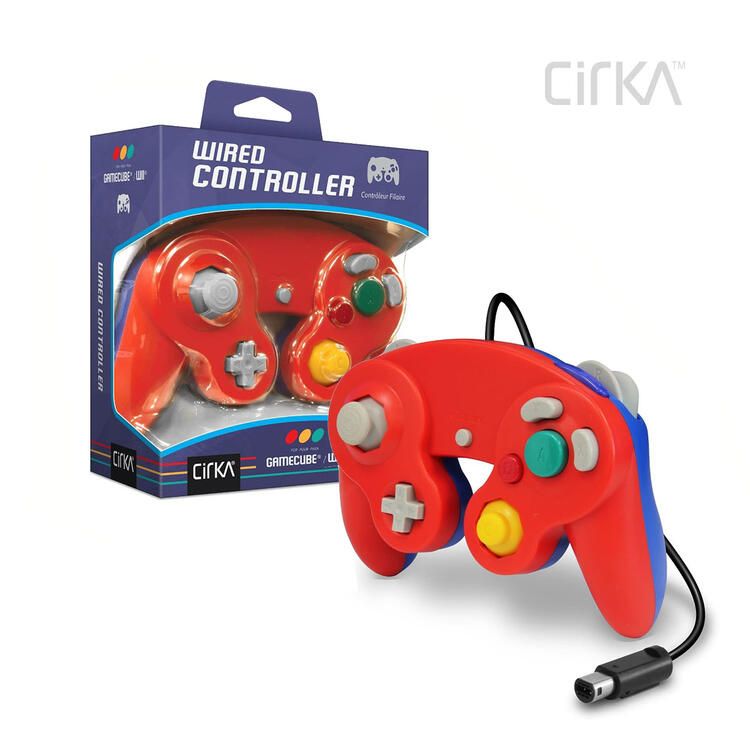Controller for GameCube - Original Wired Style - Red/Blue (Mario) (CirKA)
