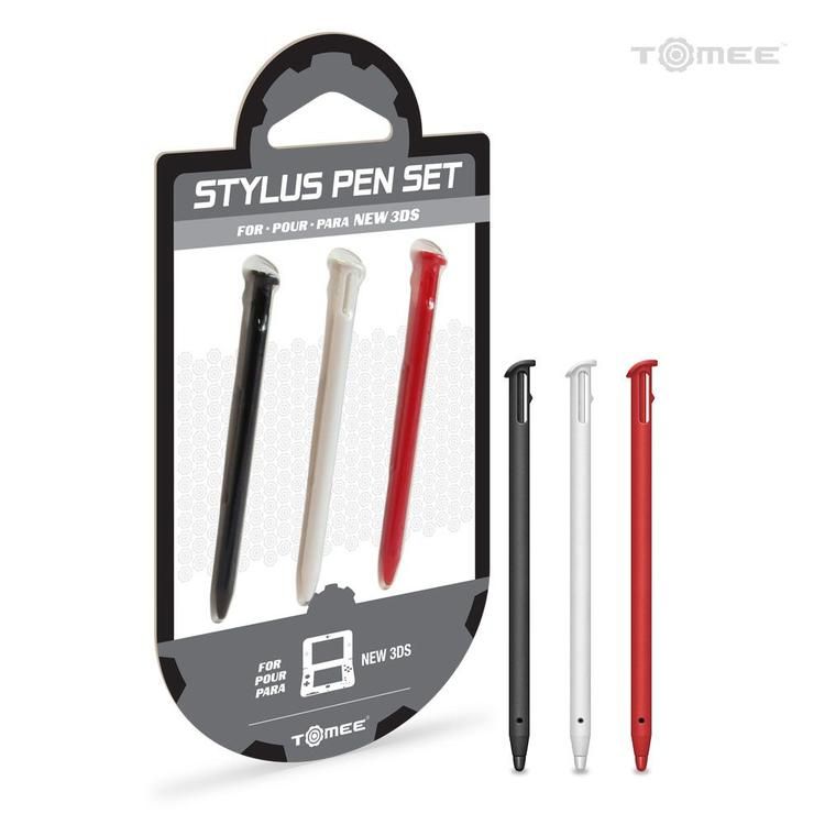 Stylus 3-Pack for New Nintendo 3DS (N3DS) - Solid Handle, Premium Tip - Assorted Colours (Tomee)