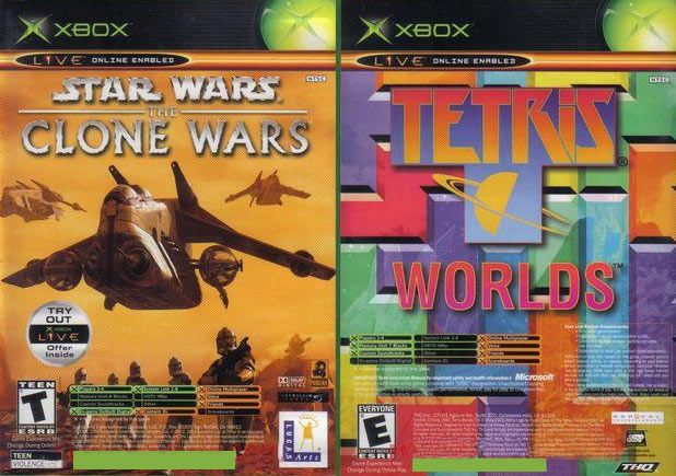 Star Wars: The Clone Wars (2003 Video Game) [1-Disc Double Pack / Not for Resale / Promotional Offer UPC Cover] / Tetris Worlds (used)