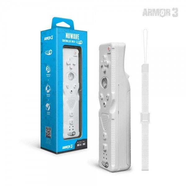 NuWave Wireless Ctrl. With "Nu+" Motion Plus Compat. Gyro for Wii &amp; Wii U - White (Armor3)