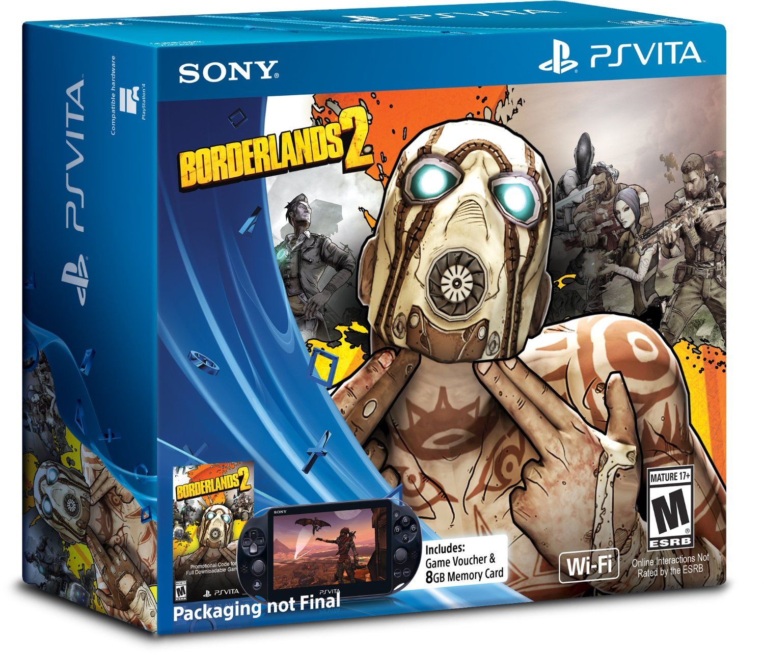 PlayStation Vita Slim LCD PCH-2001 - Black: Borderlands 2 Digital Voucher Bundle [Retail Pack / Complete Set] (used)