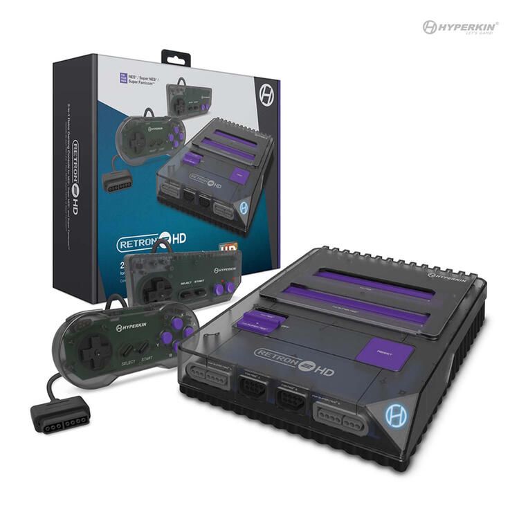 RetroN 2 HD - NES/SNES (Super Famicom) - Space Black (Smoke & Lavender) (Hyperkin)