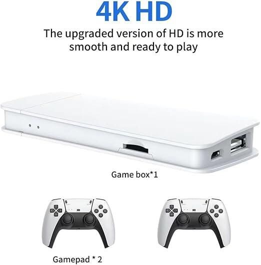 Game Stick Lite - White w/ USB 2.4GHz Wireless Controller Pair (DualSense Style) (used)
