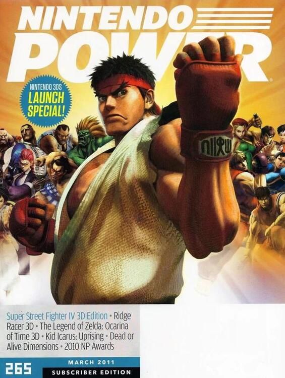 Nintendo Power Vol. 265 March 2011 - Super Street Fighter IV (4) 3D Edition: Nintendo 3DS Launch Special! [Subscriber Edition Cover] (used)