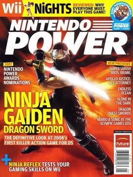 Nintendo Power Vol. 224 January 2008 - Ninja Gaiden: Dragon Sword [Retail Cover] (used)