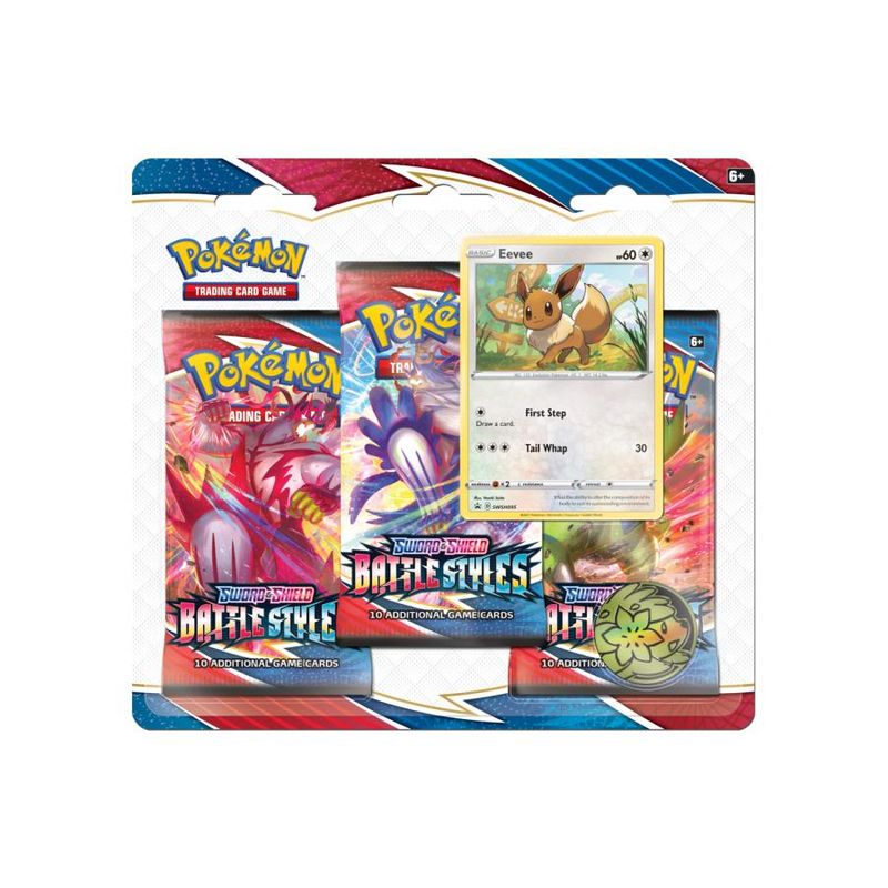 Pokemon TCG: Battle Styles 3 Packs + Coin + Eevee Promo Card