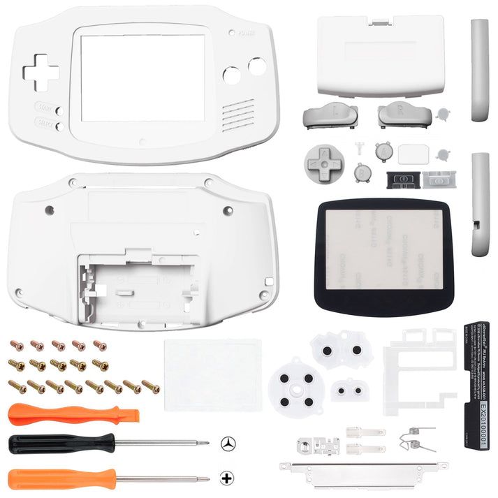 eXtremeRate Premium Complete Set for AGB-001 GBA - White & Gray TAGP3008 [Retail Pack / Shell Kit Set]