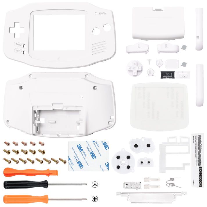 eXtremeRate Premium Complete Set for AGB-001 GBA - White TAGP3014 [Retail Pack / Shell Kit Set]