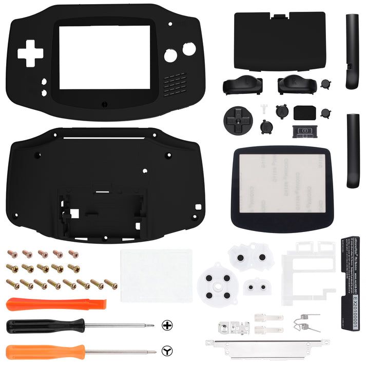 eXtremeRate Premium Complete Set for AGB-001 GBA - Soft Touch Black (2025 Ver.) With New Black Buttons TAGP3015 [Retail Pack / Shell Kit Set]