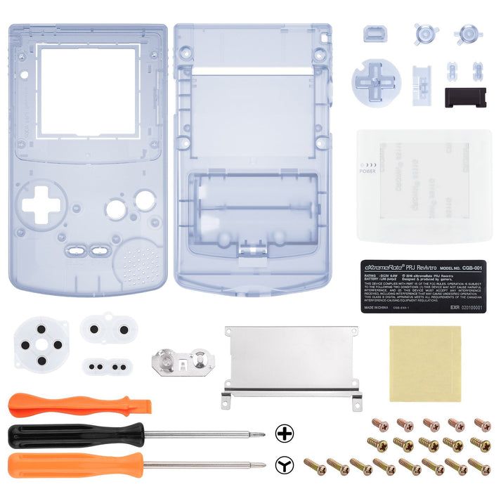 CGB Premium Shell - Clear Glacier Blue & White QCBM5006 (eXtremeRate)