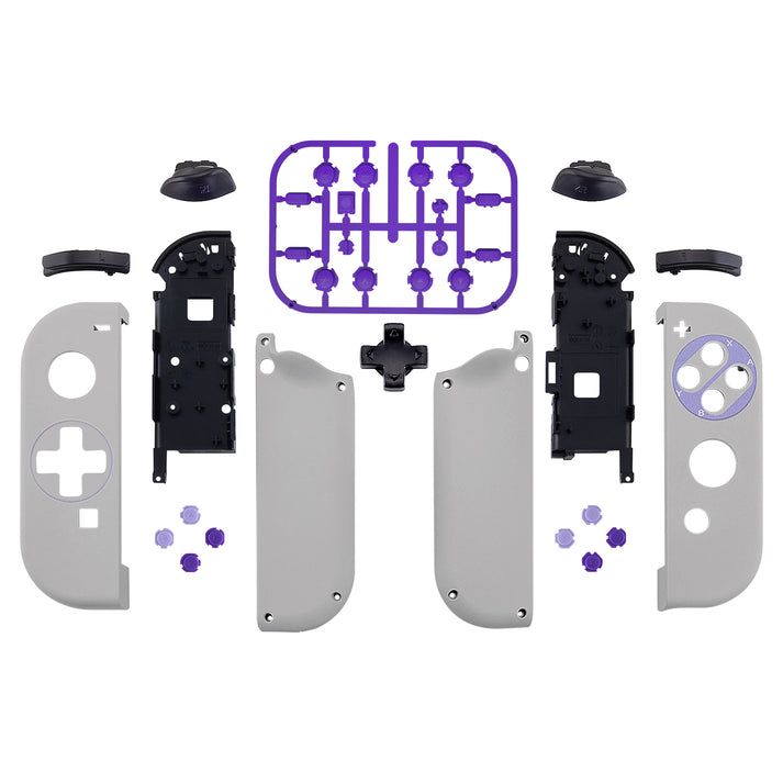 Controller Shell - Joy Con Premium Replacement Shell - Left D-Pad Super Nintendo, Lavender Buttons JZT105WSV2 (eXtremeRate)