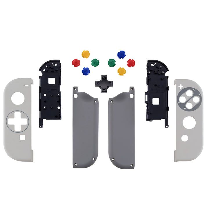 Controller Shell - Joy Con Premium Replacement Shell - Left D-Pad Smoke Black, SFC Coloured Buttons JZM511WS (eXtremeRate)