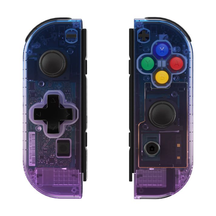 Controller Shell - Joy Con Premium Replacement Shell - Left D-Pad Transparent  Controller Shell - Joy Con Premium Replacement Shell - Left D-Pad Transparent "Bluebell" Purple-Blue Gradient, SFC Coloured Buttons JZP317WS (eXtremeRate)