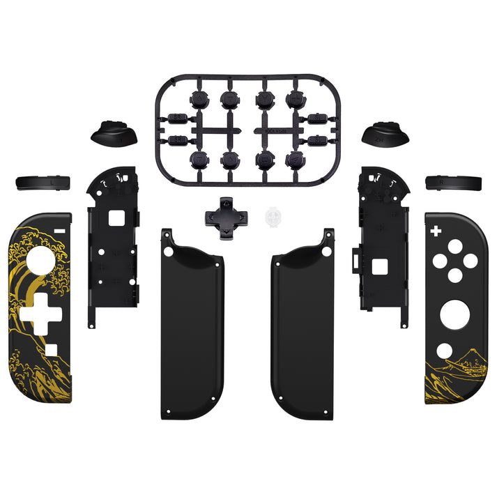Controller Shell - Joy Con Premium Replacement Shell - Left D-Pad The Great Golden Wave Off Kanagawa JZT108WS (eXtremeRate)
