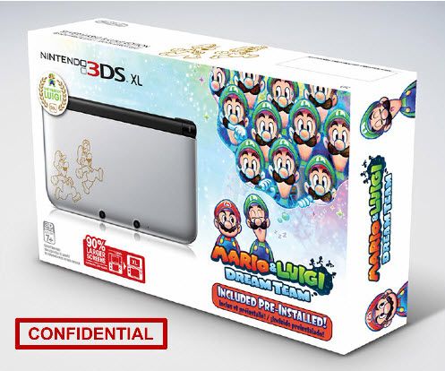 Nintendo 3DS XL ("O3DS XL") SPR-001 - Mario &amp; Luigi: Dream Team Edition (Silver) [Retail Pack / Complete Set] (used)