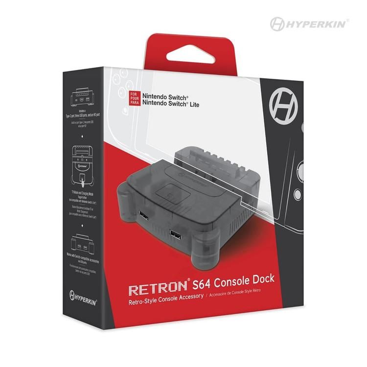 Dock for Nintendo Switch - RetroN S64 Console Dock - Smoke Grey (Hyperkin)
