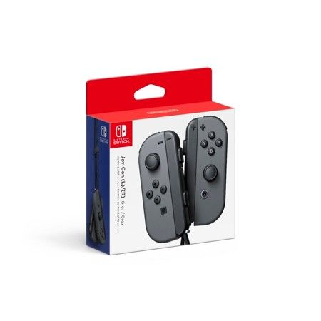 Controller for Switch - Official Joy Con Set HAC-015, HAC-016 &amp; Wrist Straps HAC-014 - Left &amp; Right Gray (Grey) (Nintendo) [Retail Pack]