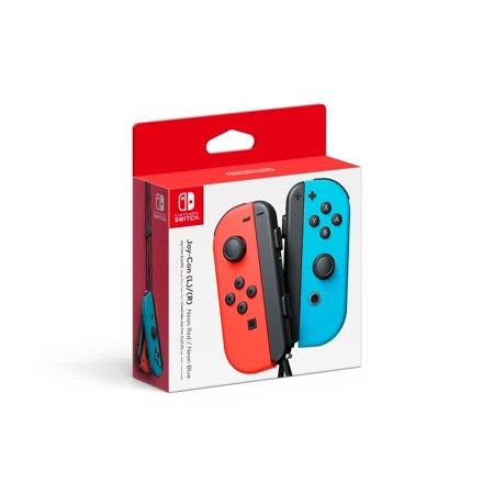 Official Joy Con Set &amp; Wrist Straps for Switch HAC-015, HAC-016, HAC-014 -  Neon-System Complimentary L -Red &amp; R -Blue [Retail Pack / Complete Set] (used)