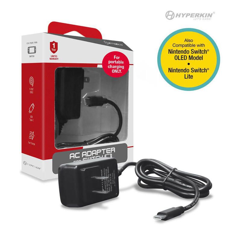 Type C 5V/2.4A 12W USB AC Adaptor DC Charger (Note: Not Powerful Enough for Switch Dock) (Hyperkin) (used)