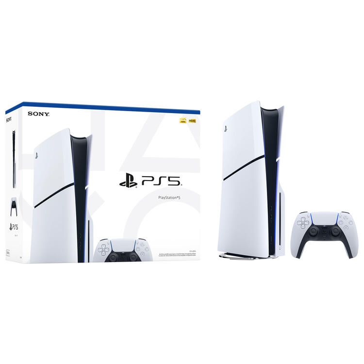 PlayStation 5 Slim CFI-2015A - Physical Disc Edition, 1000GB, 842GB Usable - White on Black [Retail Pack / Complete Set]