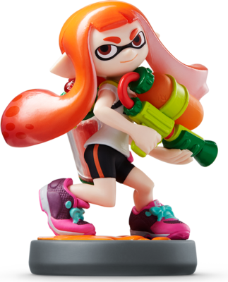 amiibo - Inkling Girl (Orange) - Splatoon (Gray Base) [Loose Figure] (used)
