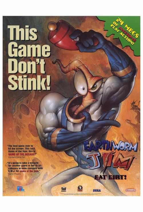 EarthWorm Jim (Video Game) [Authentic / Cartridge Only] (used)