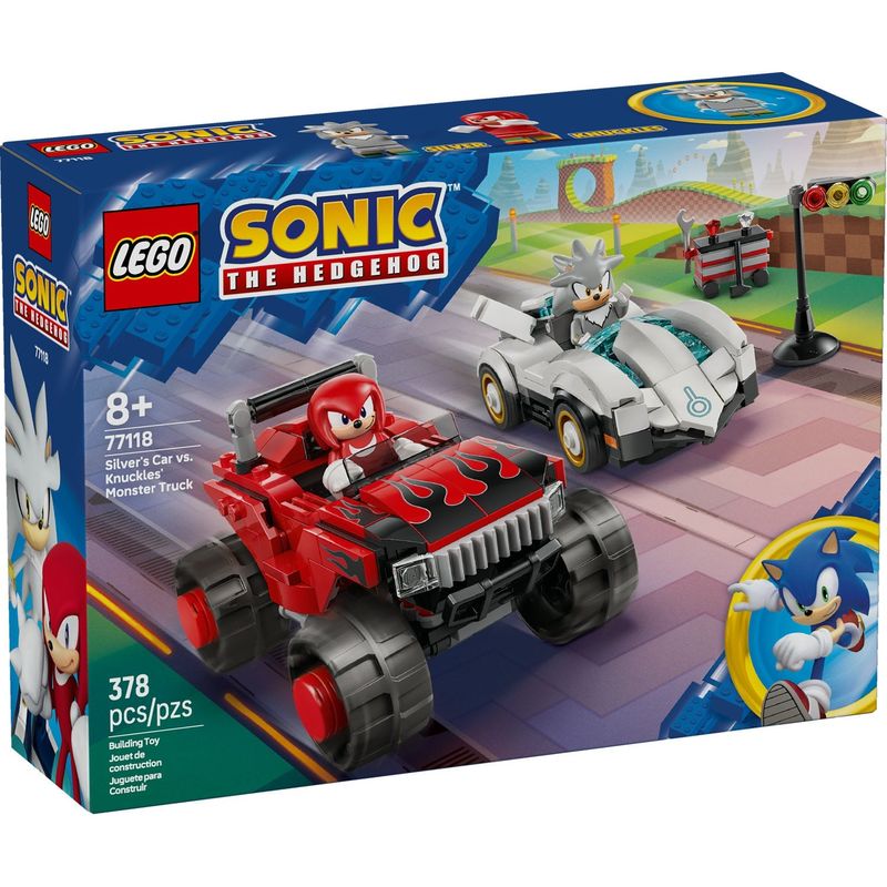 LEGO Sonic the Hedgehog – Silver's Car vs. Knuckles' Monster Truck 77118 378pcs Ages 8+