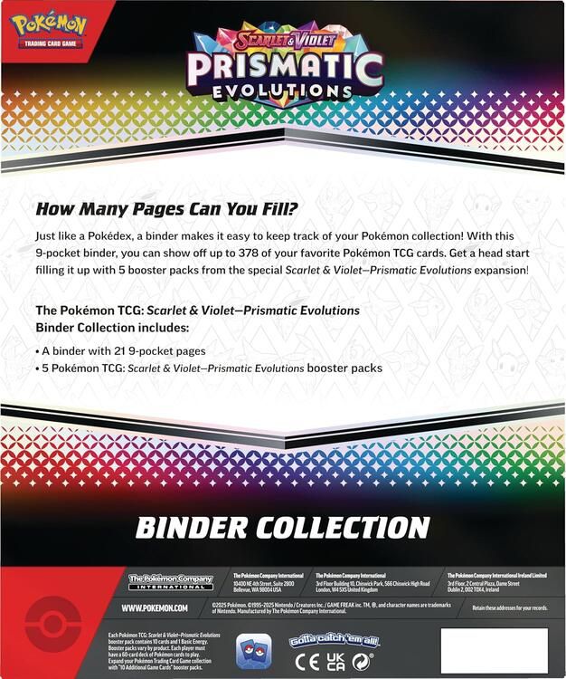 Pokemon TCG Scarlet & Violet Prismatic Evolutions Binder Collection