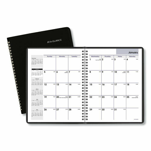 At-a-Glance Monthly Planner, 8 3/4 x 6 7/8, Black
