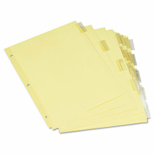 5 Tab Ring Binder Indexes,8.5x11, buff, clear tabs - 6 Sets/pk